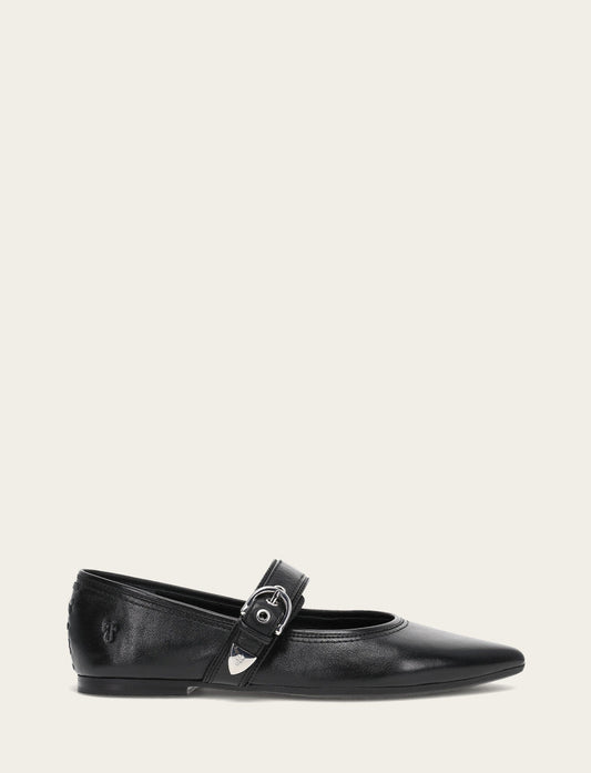 Black Flats & Mules Frye Women's Black Heather Buckle Mary Jane Flats