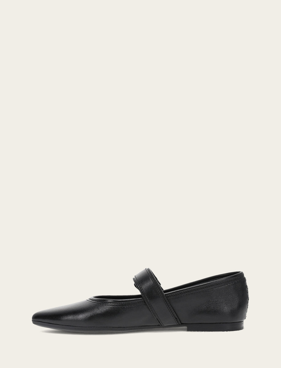 Black Flats & Mules Frye Women's Black Heather Buckle Mary Jane Flats