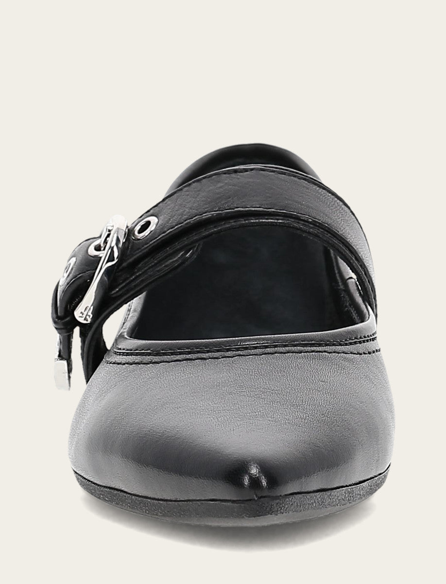 Black Flats & Mules Frye Women's Black Heather Buckle Mary Jane Flats