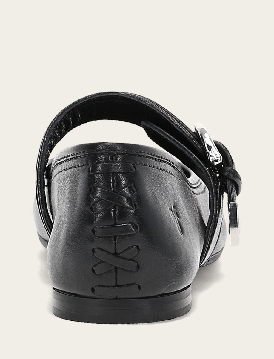 Black Flats & Mules Frye Women's Black Heather Buckle Mary Jane Flats