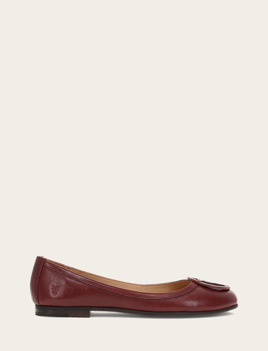 Cranberry Flats & Mules Frye Women's Cranberry Carson Logo Ballet Shoe