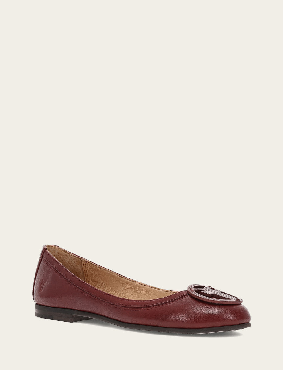 Cranberry Flats & Mules Frye Women's Cranberry Carson Logo Ballet Shoe