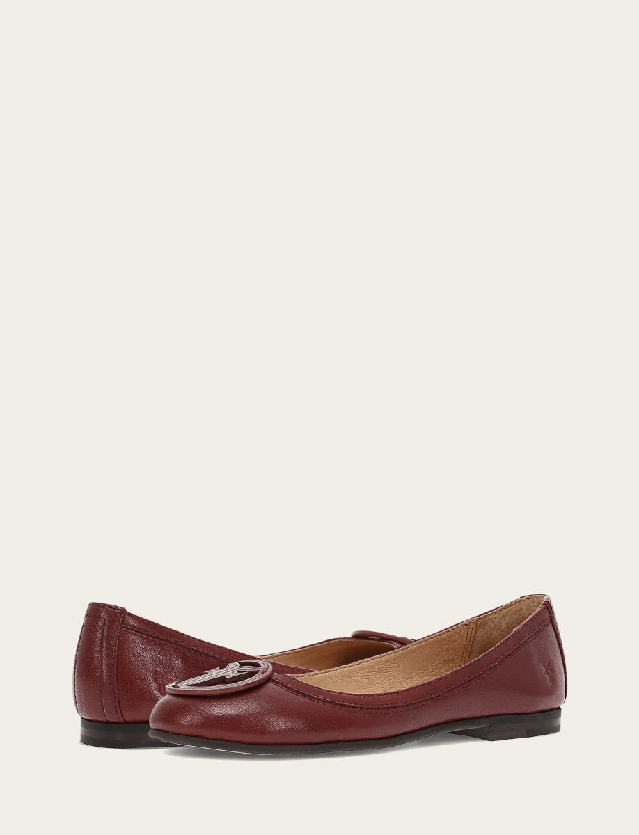 Cranberry Flats & Mules Frye Women's Cranberry Carson Logo Ballet Shoe