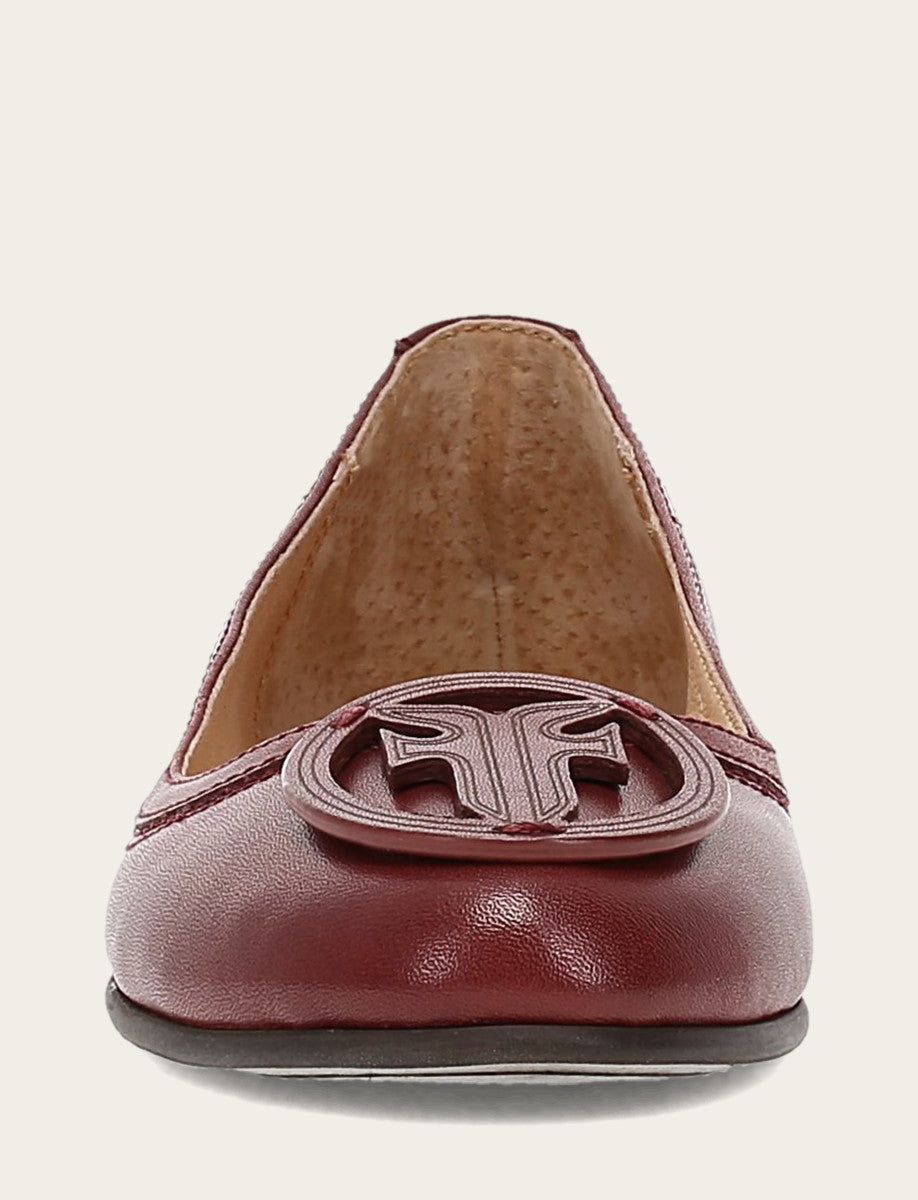 Cranberry Flats & Mules Frye Women's Cranberry Carson Logo Ballet Shoe