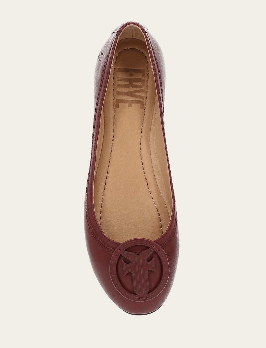 Cranberry Flats & Mules Frye Women's Cranberry Carson Logo Ballet Shoe