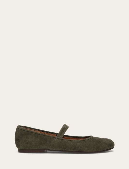 Dark Olive Flats & Mules Frye Women's Dark Olive Emma Elastic Mary Jane Shoe