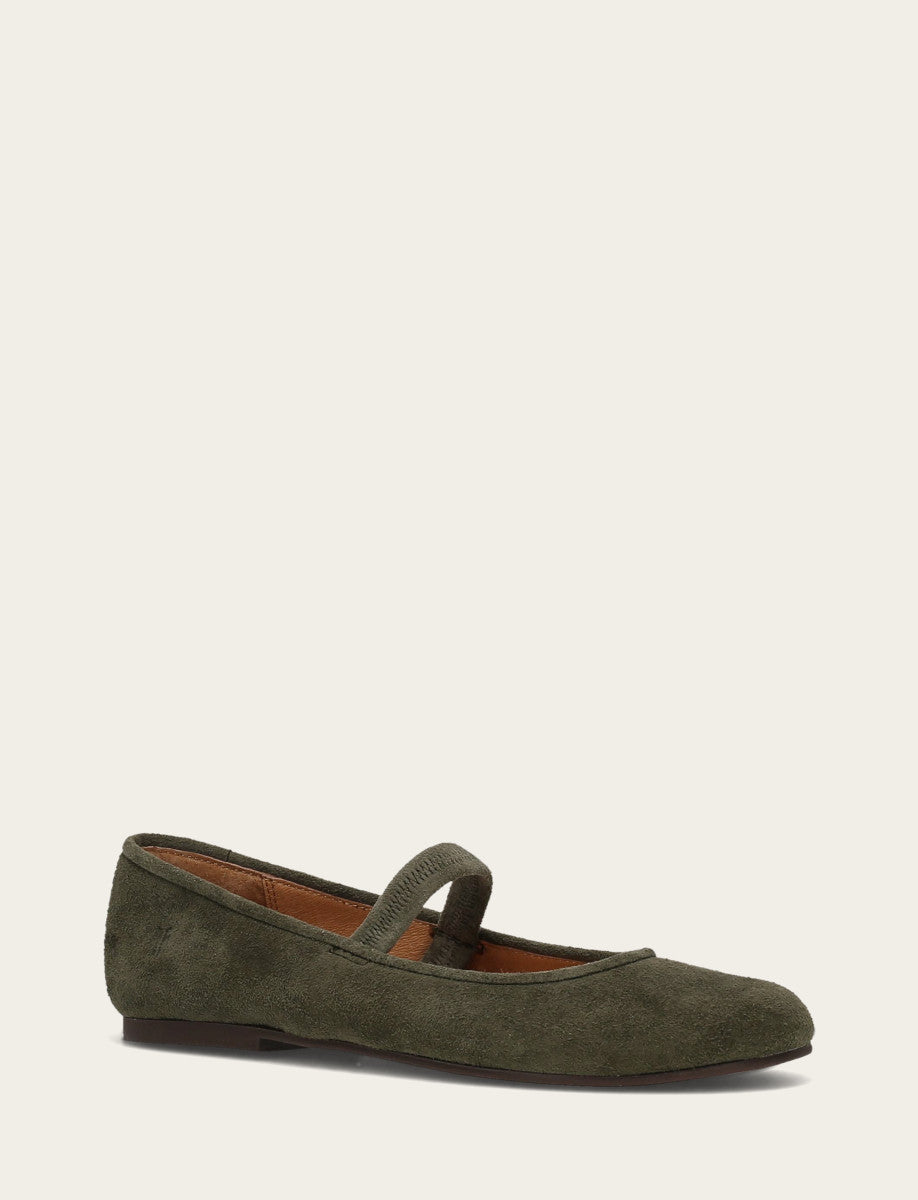 Dark Olive Flats & Mules Frye Women's Dark Olive Emma Elastic Mary Jane Shoe
