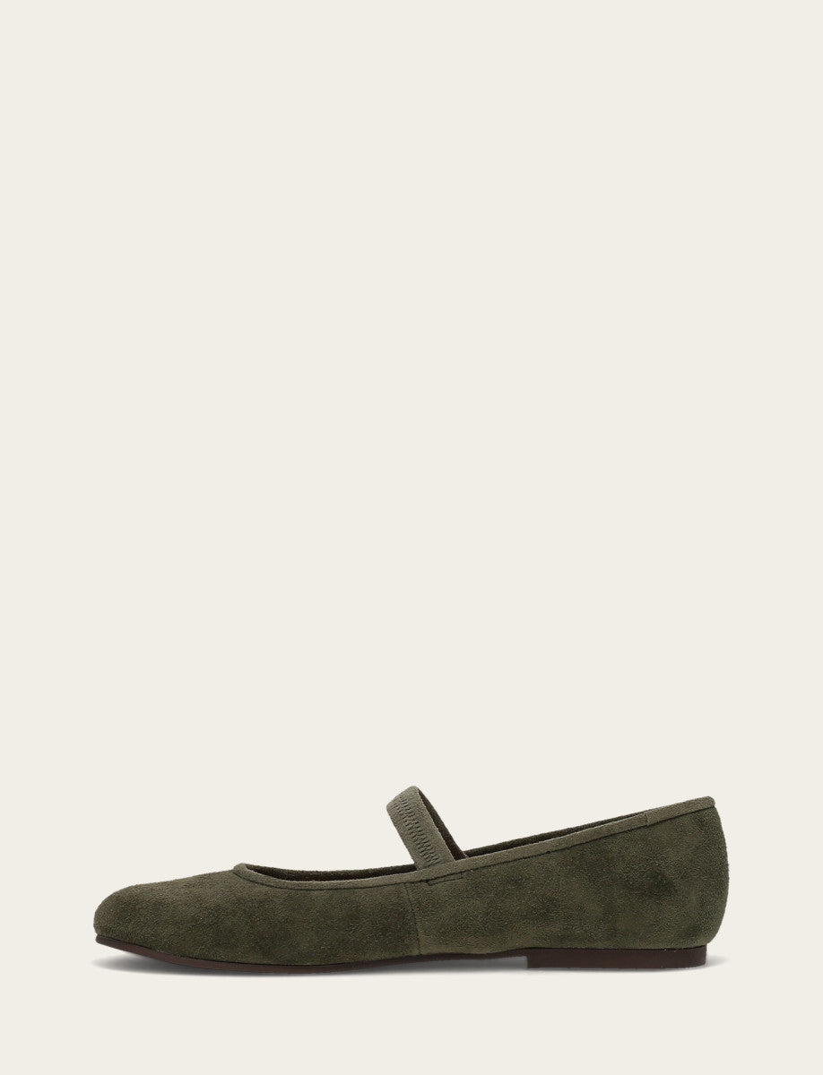 Dark Olive Flats & Mules Frye Women's Dark Olive Emma Elastic Mary Jane Shoe