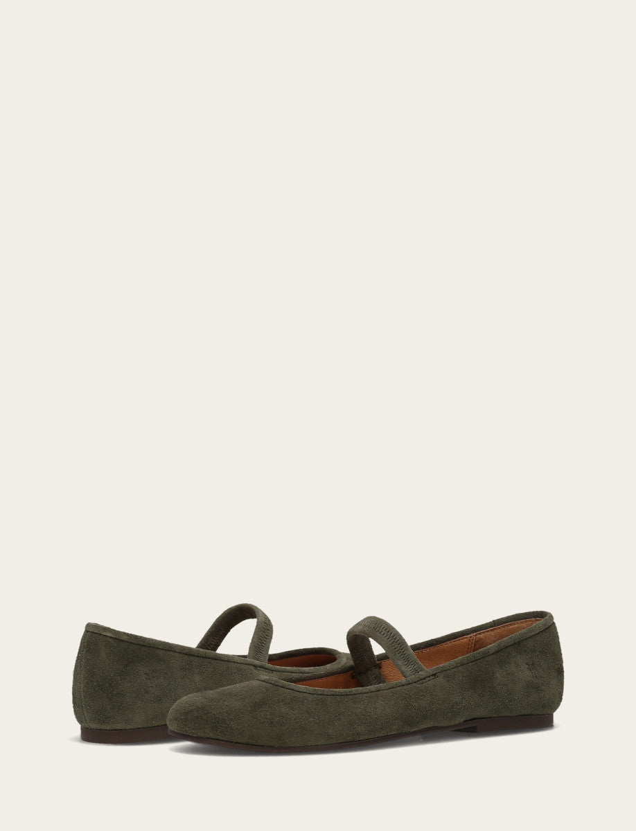 Dark Olive Flats & Mules Frye Women's Dark Olive Emma Elastic Mary Jane Shoe