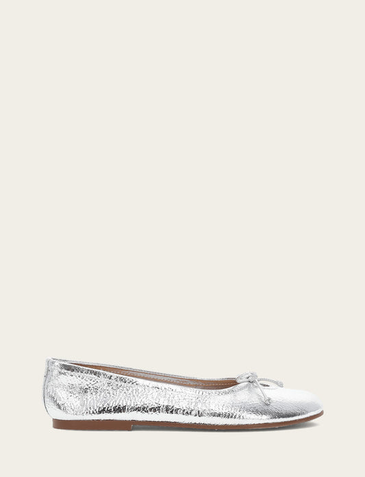 Silver Flats & Mules Frye Women's Silver Emma Ballet Shoe
