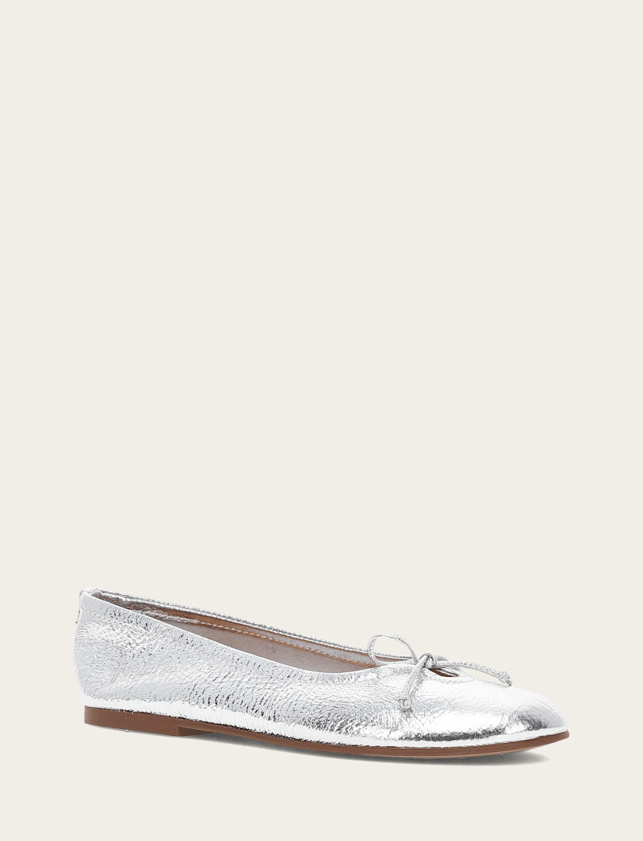 Silver Flats & Mules Frye Women's Silver Emma Ballet Shoe