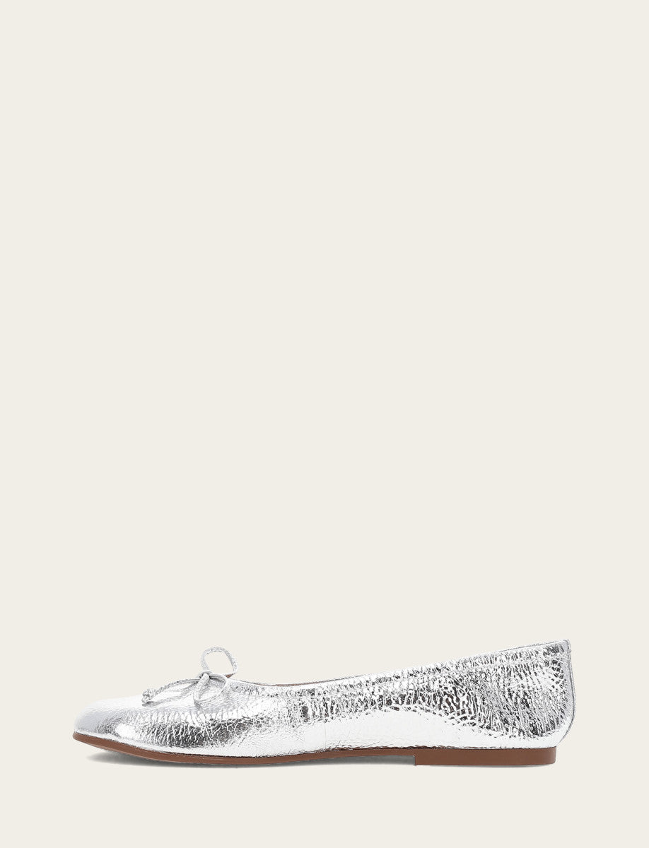 Silver Flats & Mules Frye Women's Silver Emma Ballet Shoe