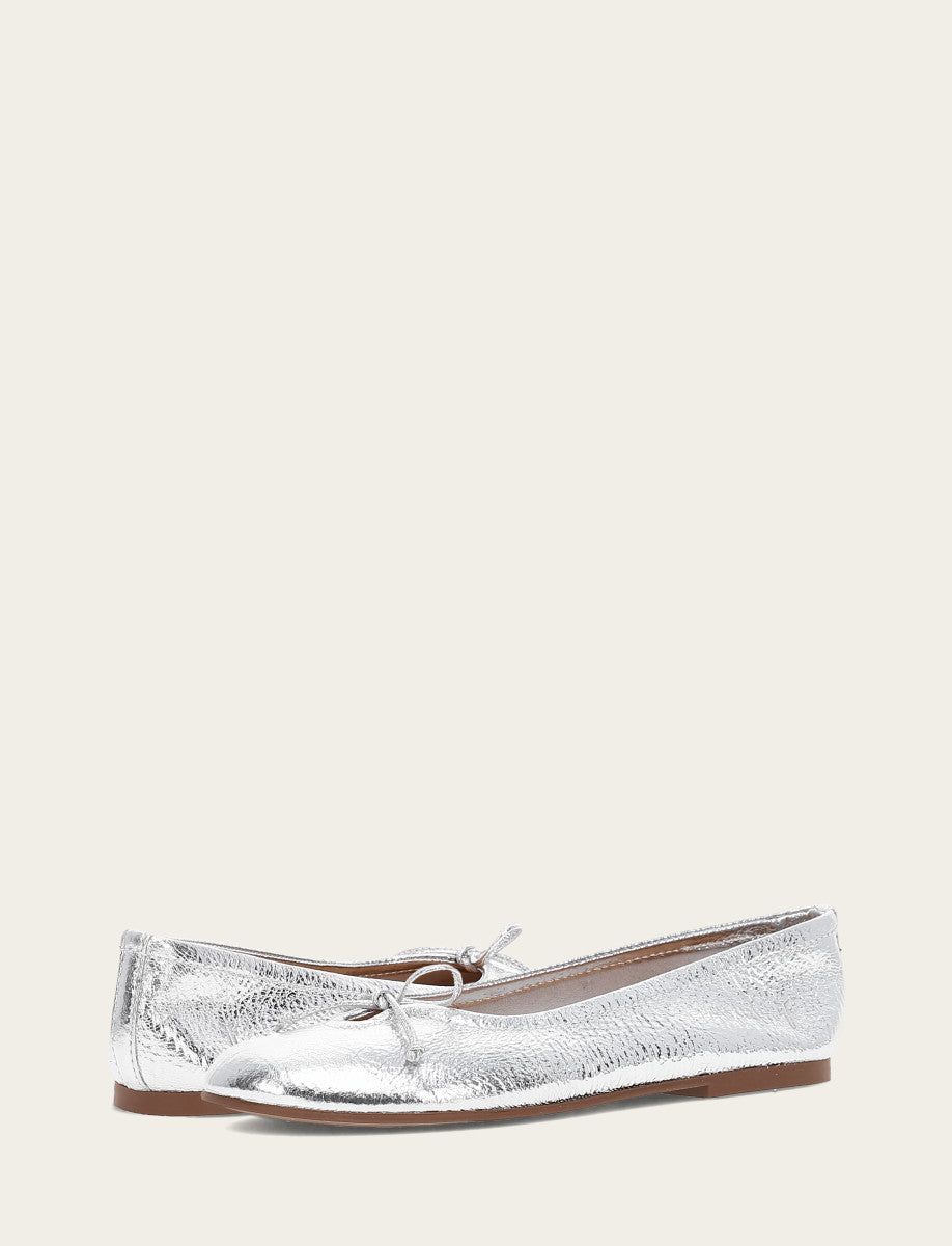 Silver Flats & Mules Frye Women's Silver Emma Ballet Shoe