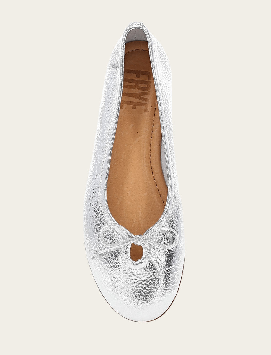 Silver Flats & Mules Frye Women's Silver Emma Ballet Shoe