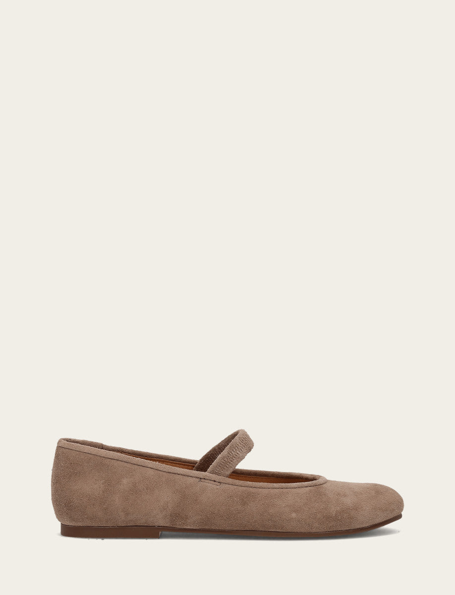 Dark Taupe Flats & Mules Frye Women's Dark Taupe Emma Elastic Mary Jane Shoe