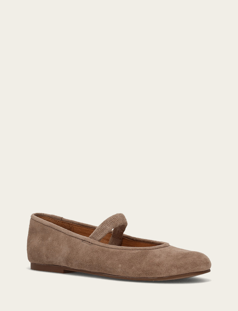 Dark Taupe Flats & Mules Frye Women's Dark Taupe Emma Elastic Mary Jane Shoe