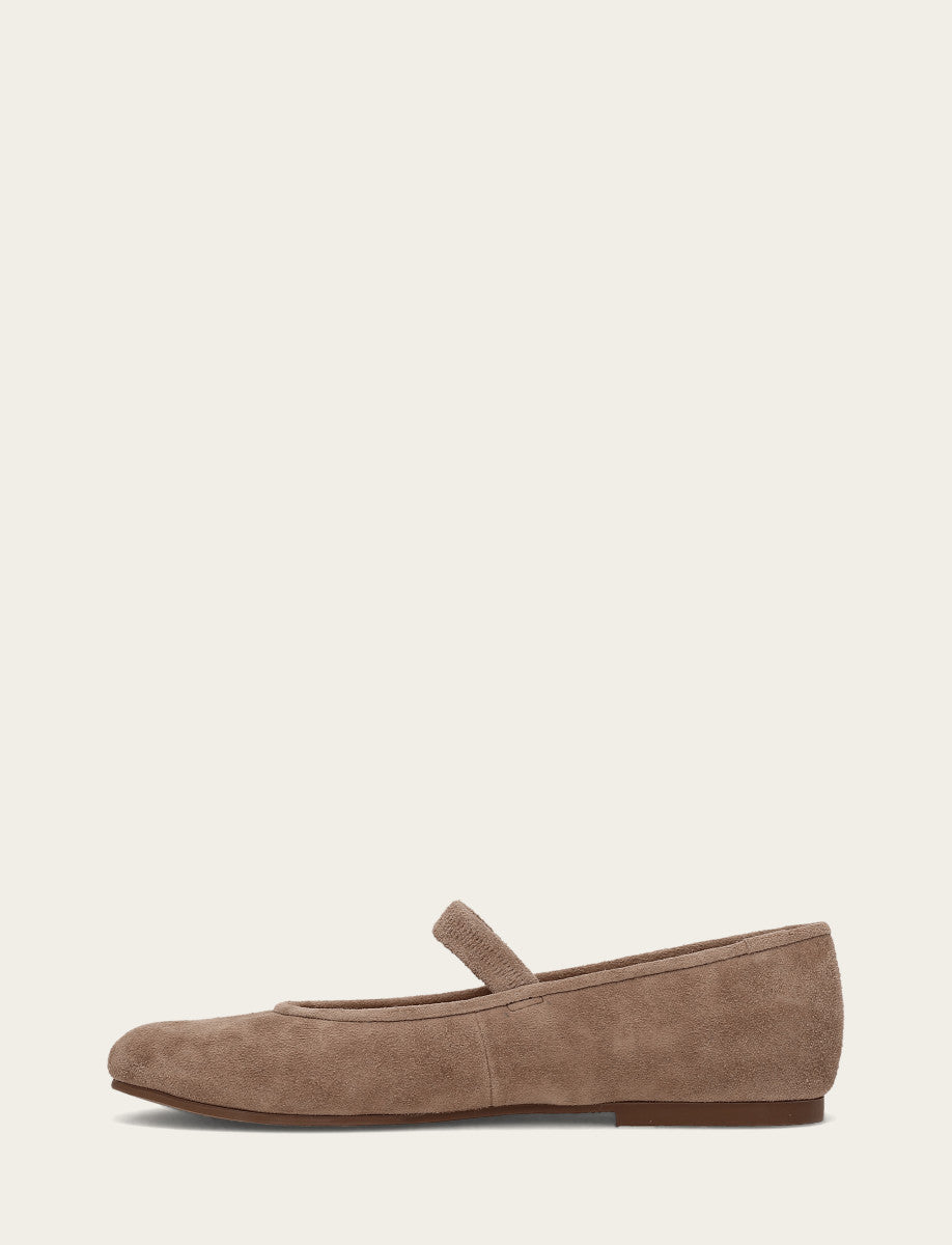 Dark Taupe Flats & Mules Frye Women's Dark Taupe Emma Elastic Mary Jane Shoe