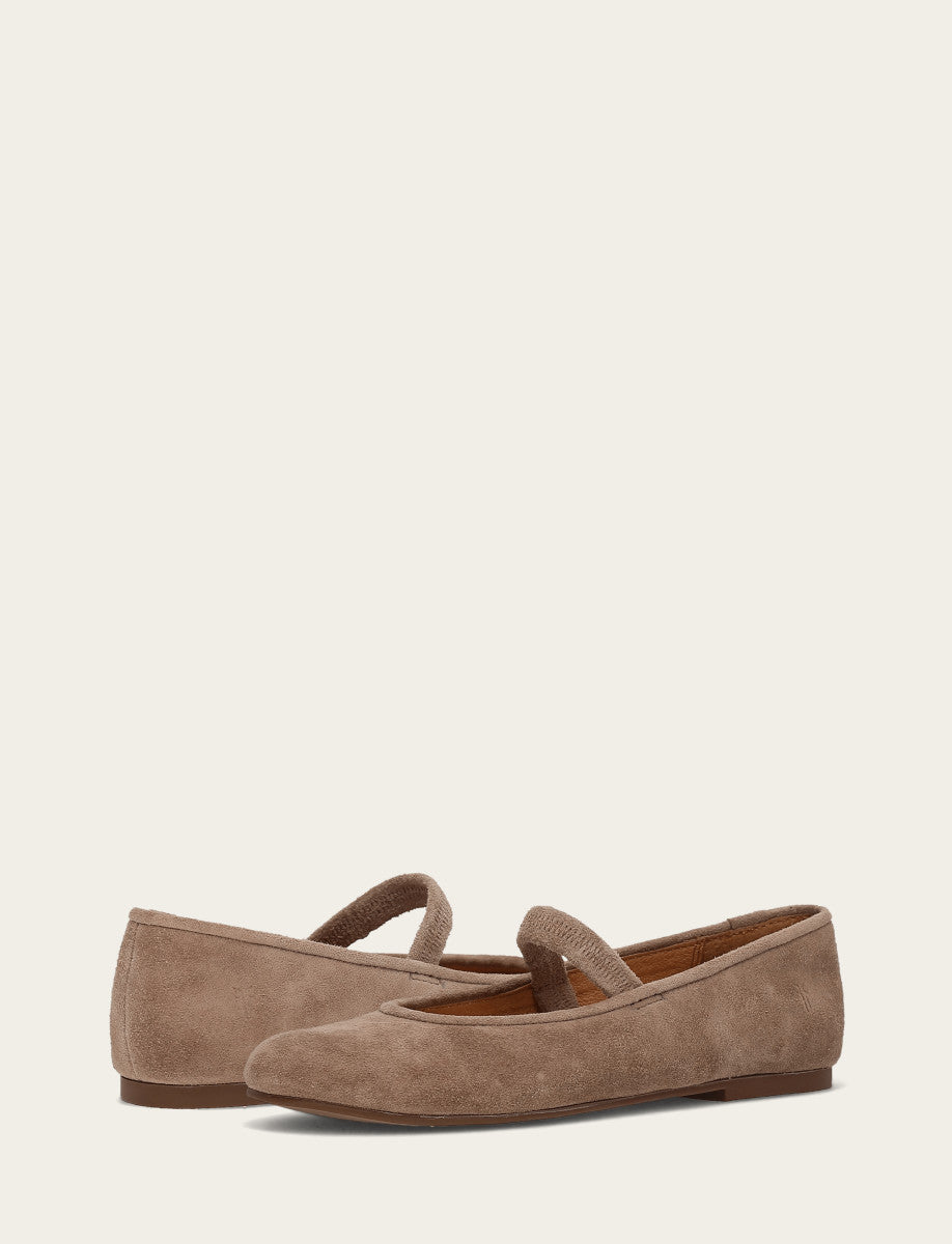 Dark Taupe Flats & Mules Frye Women's Dark Taupe Emma Elastic Mary Jane Shoe