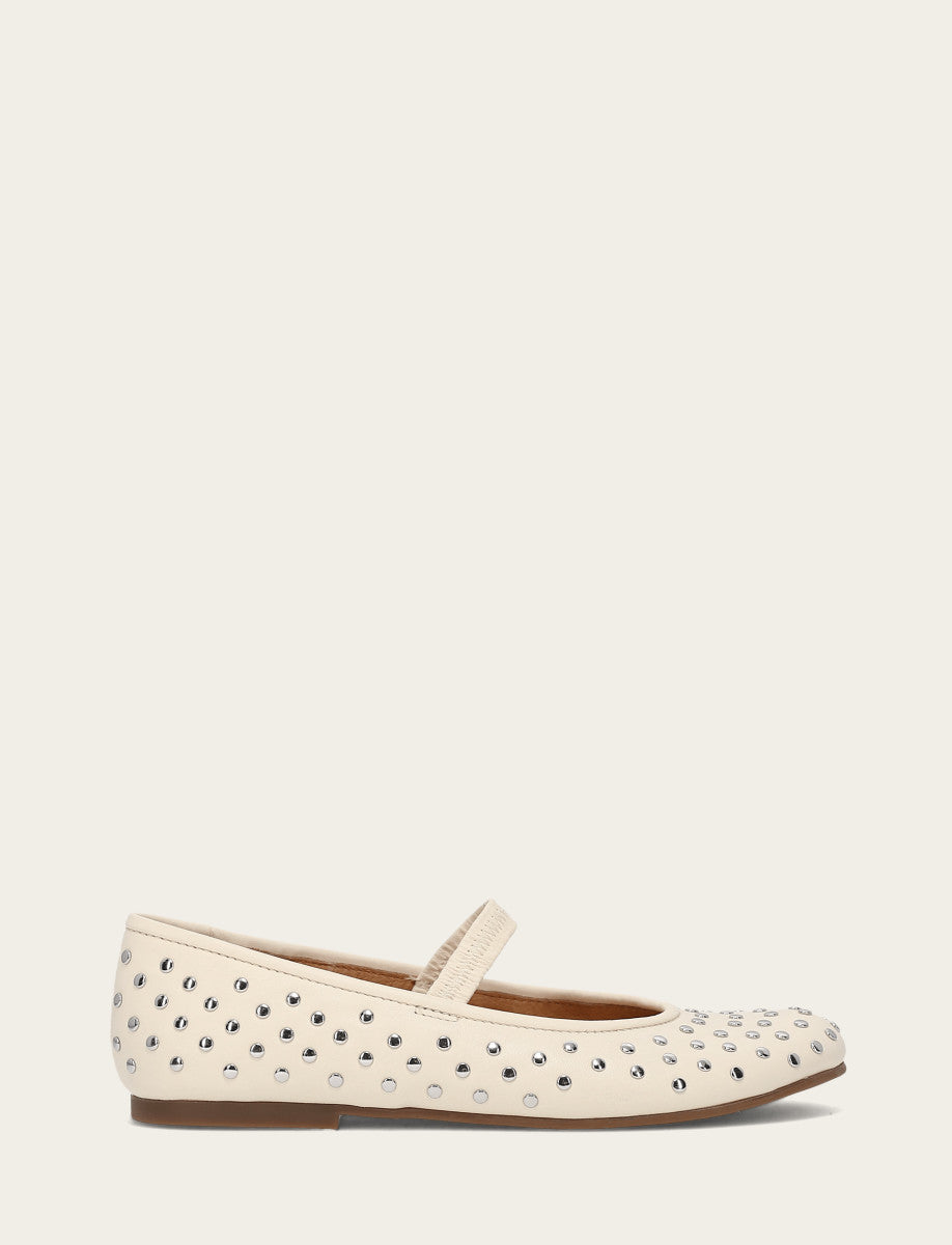 Ecru Flats & Mules Frye Women's Ecru Emma Studded Mary Jane Shoe