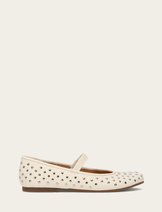 Ecru Flats & Mules Frye Women's Ecru Emma Studded Mary Jane Shoe