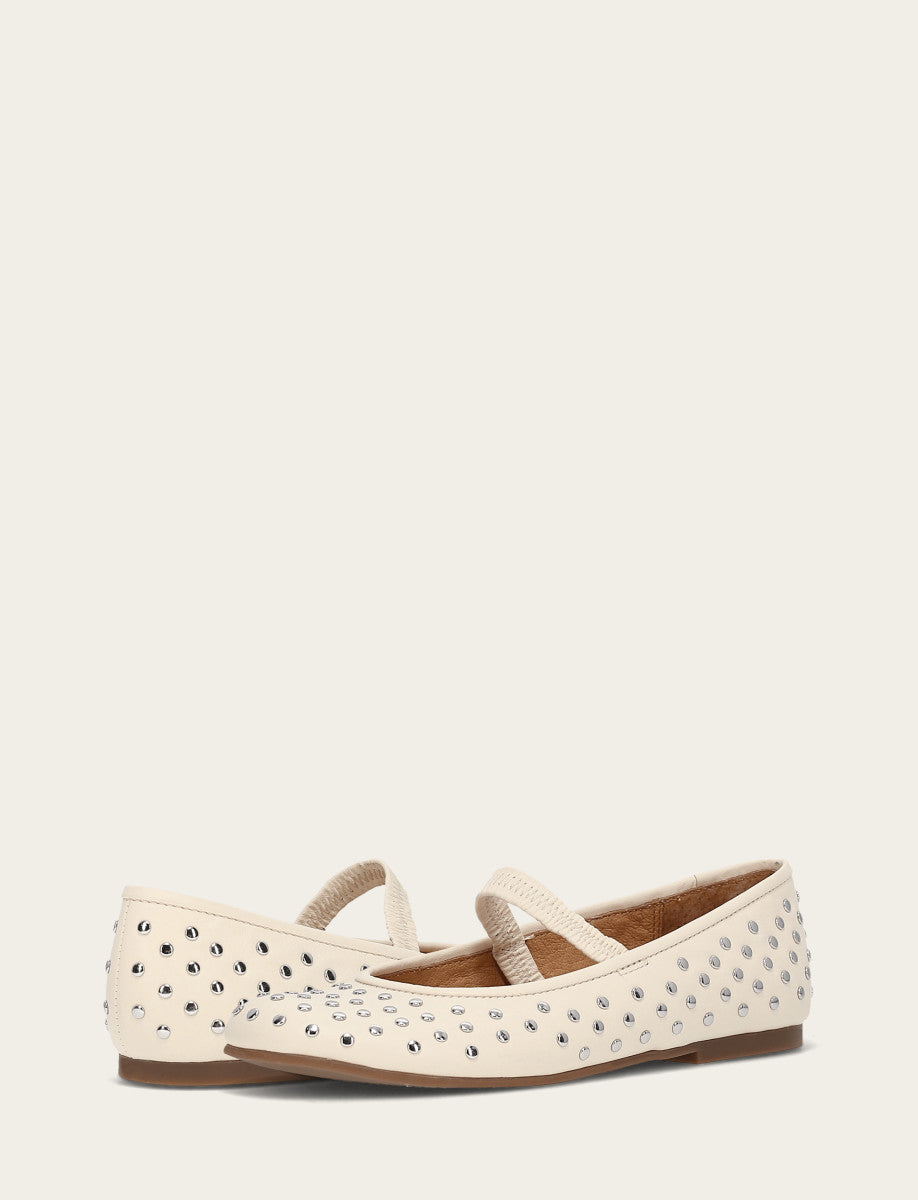 Ecru Flats & Mules Frye Women's Ecru Emma Studded Mary Jane Shoe