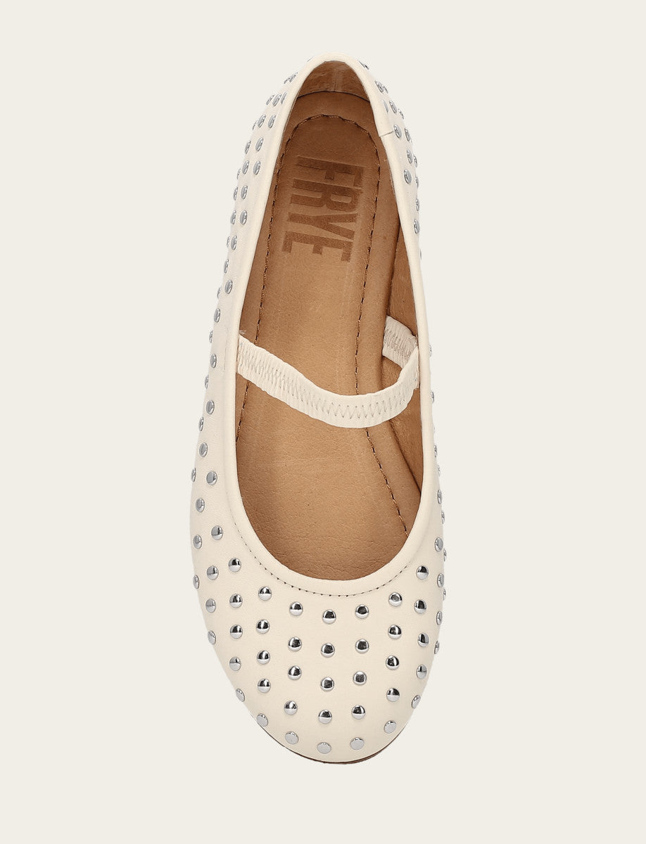 Ecru Flats & Mules Frye Women's Ecru Emma Studded Mary Jane Shoe