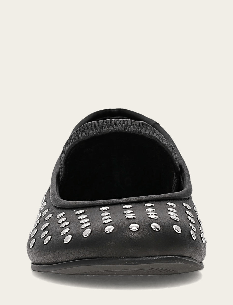 Black Flats & Mules Frye Women's Black Emma Studded Mary Jane Shoe