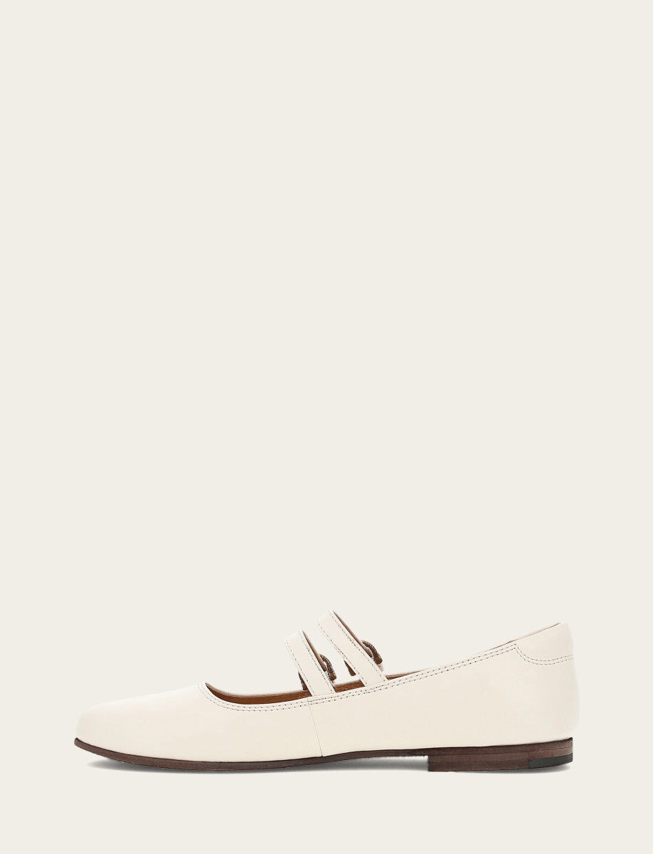 Ecru Flats & Mules Frye Women's Ecru Carson Multi Mary Jane Shoe