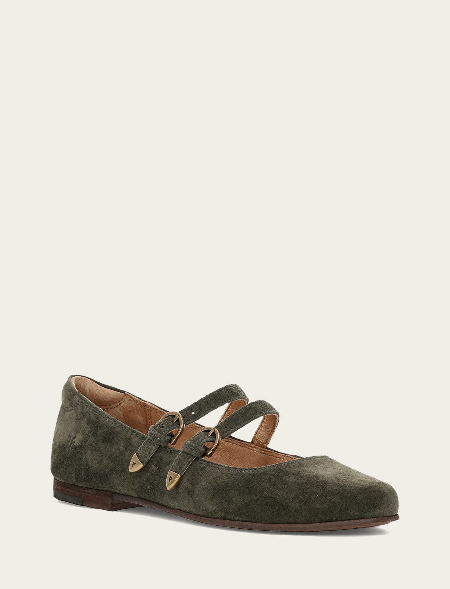 Dark Olive Flats & Mules Frye Women's Dark Olive Carson Multi Mary Jane Shoe