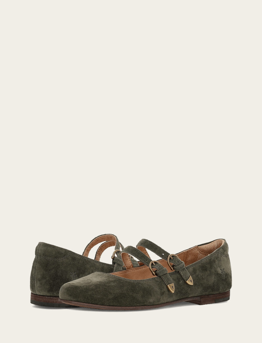 Dark Olive Flats & Mules Frye Women's Dark Olive Carson Multi Mary Jane Shoe