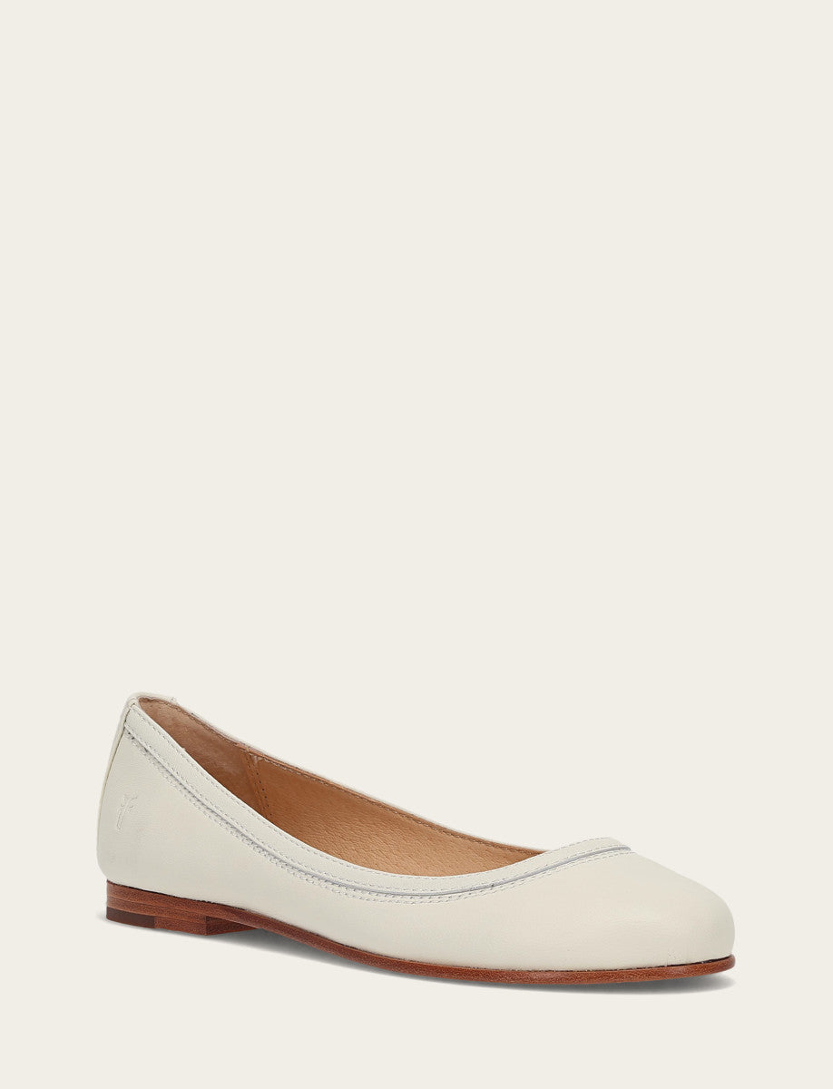 White Flats & Mules Frye Women's White Carson Ballet Flats