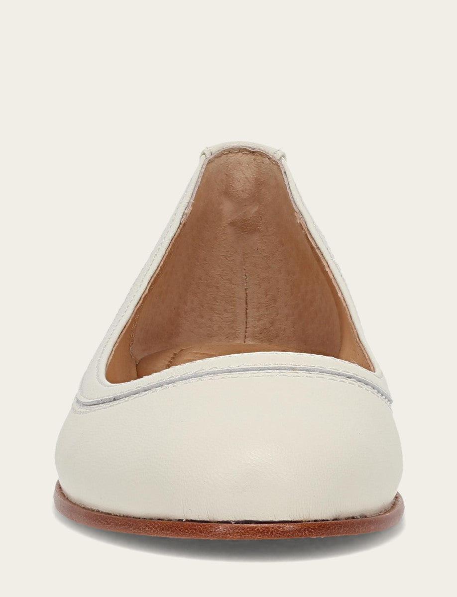 White Flats & Mules Frye Women's White Carson Ballet Flats