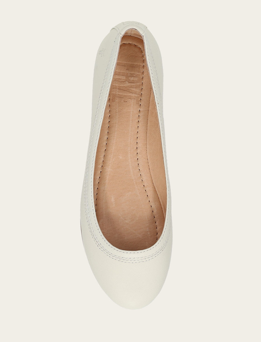 White Flats & Mules Frye Women's White Carson Ballet Flats
