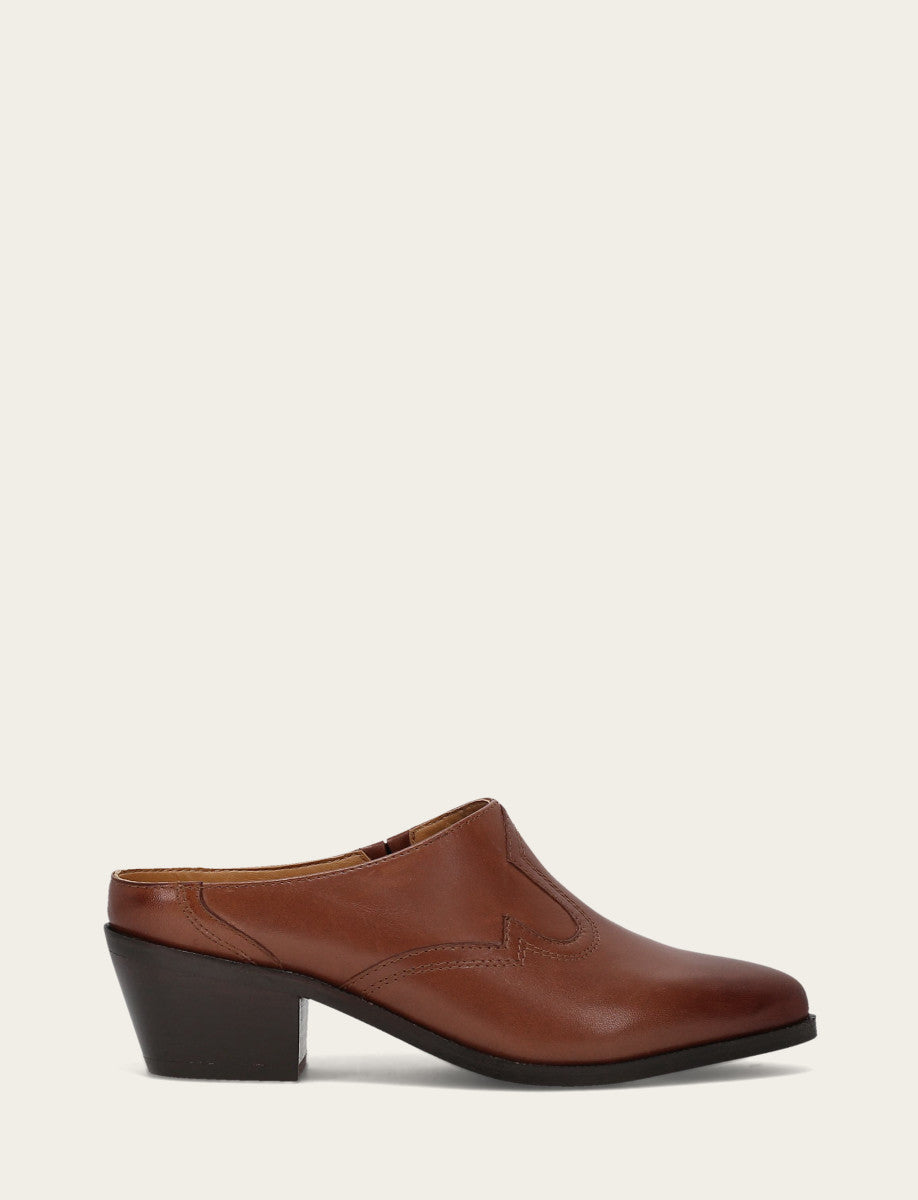 Brown Flats & Mules Frye Women's Brown Luna Mule