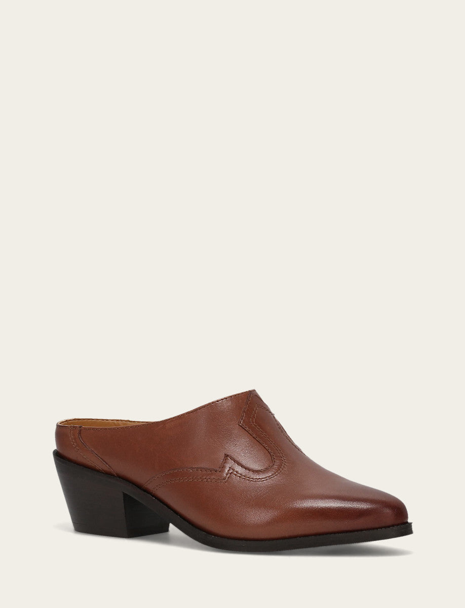 Brown Flats & Mules Frye Women's Brown Luna Mule