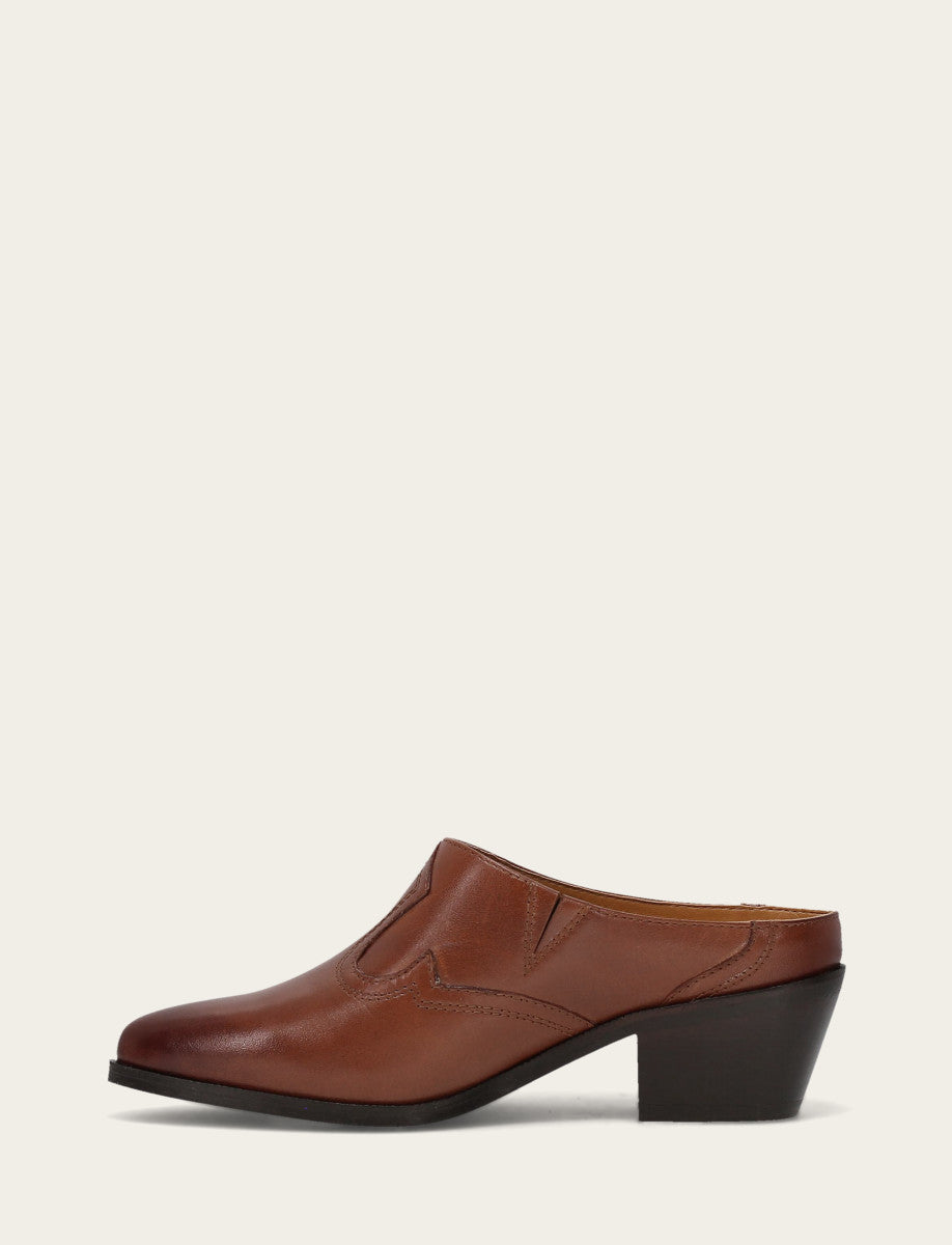 Brown Flats & Mules Frye Women's Brown Luna Mule