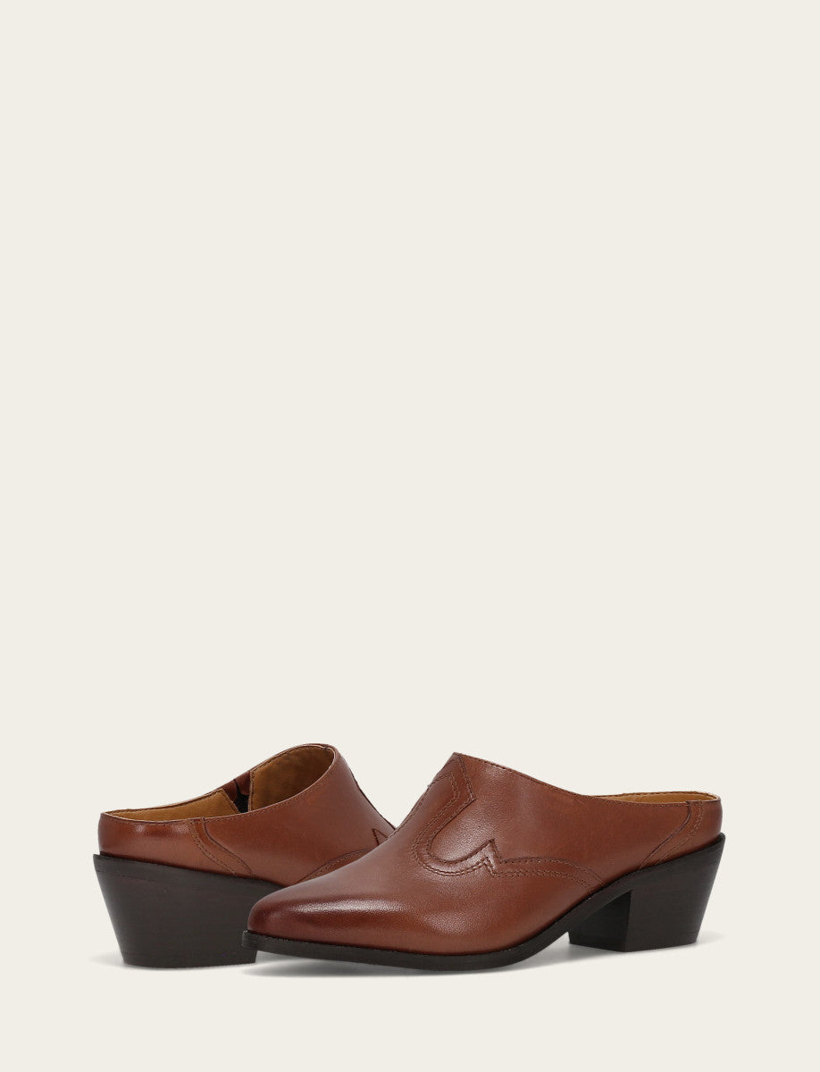 Brown Flats & Mules Frye Women's Brown Luna Mule