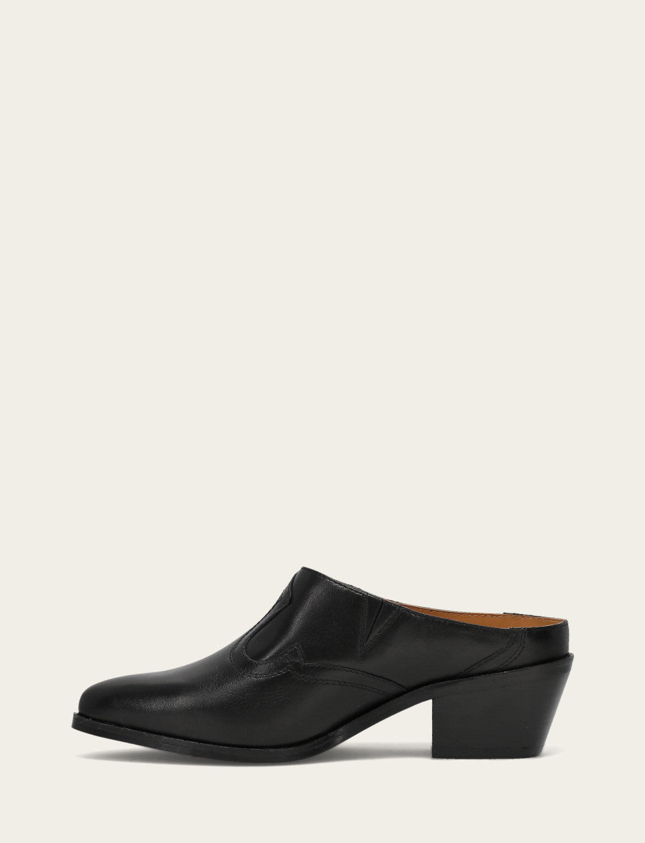 Black Flats & Mules Frye Women's Black Luna Mule