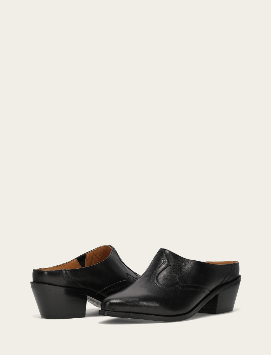 Black Flats & Mules Frye Women's Black Luna Mule