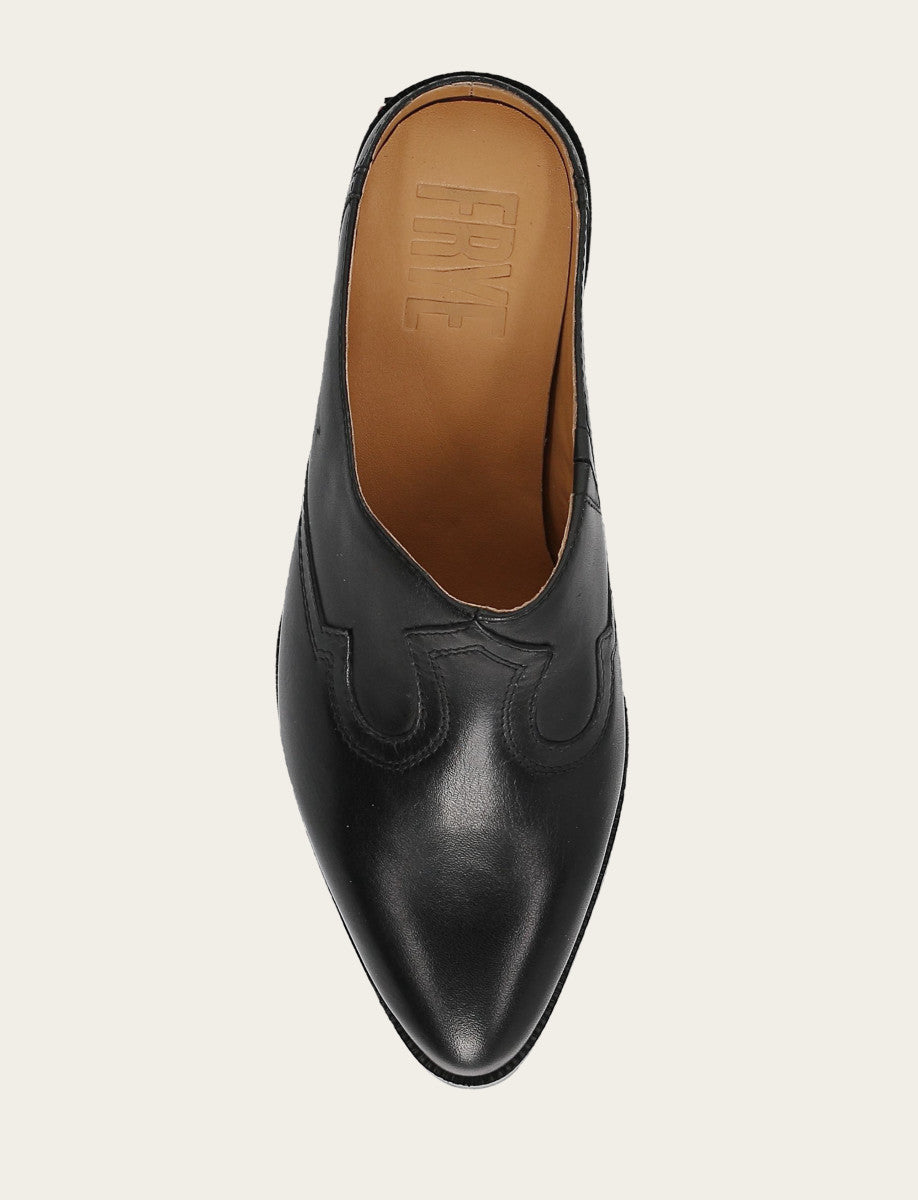 Black Flats & Mules Frye Women's Black Luna Mule