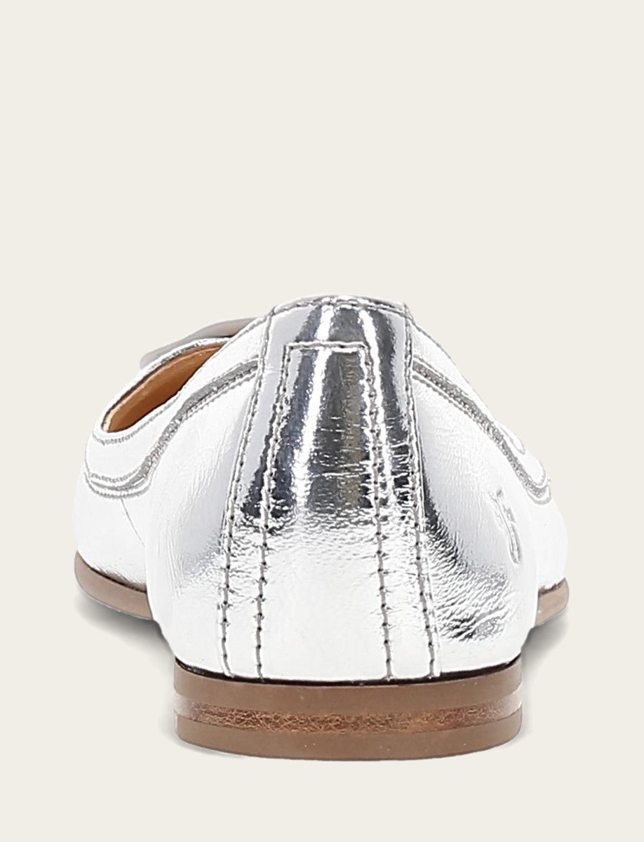 Silver Flats & Mules Frye Women's Silver Carson Logo Ballet Flats