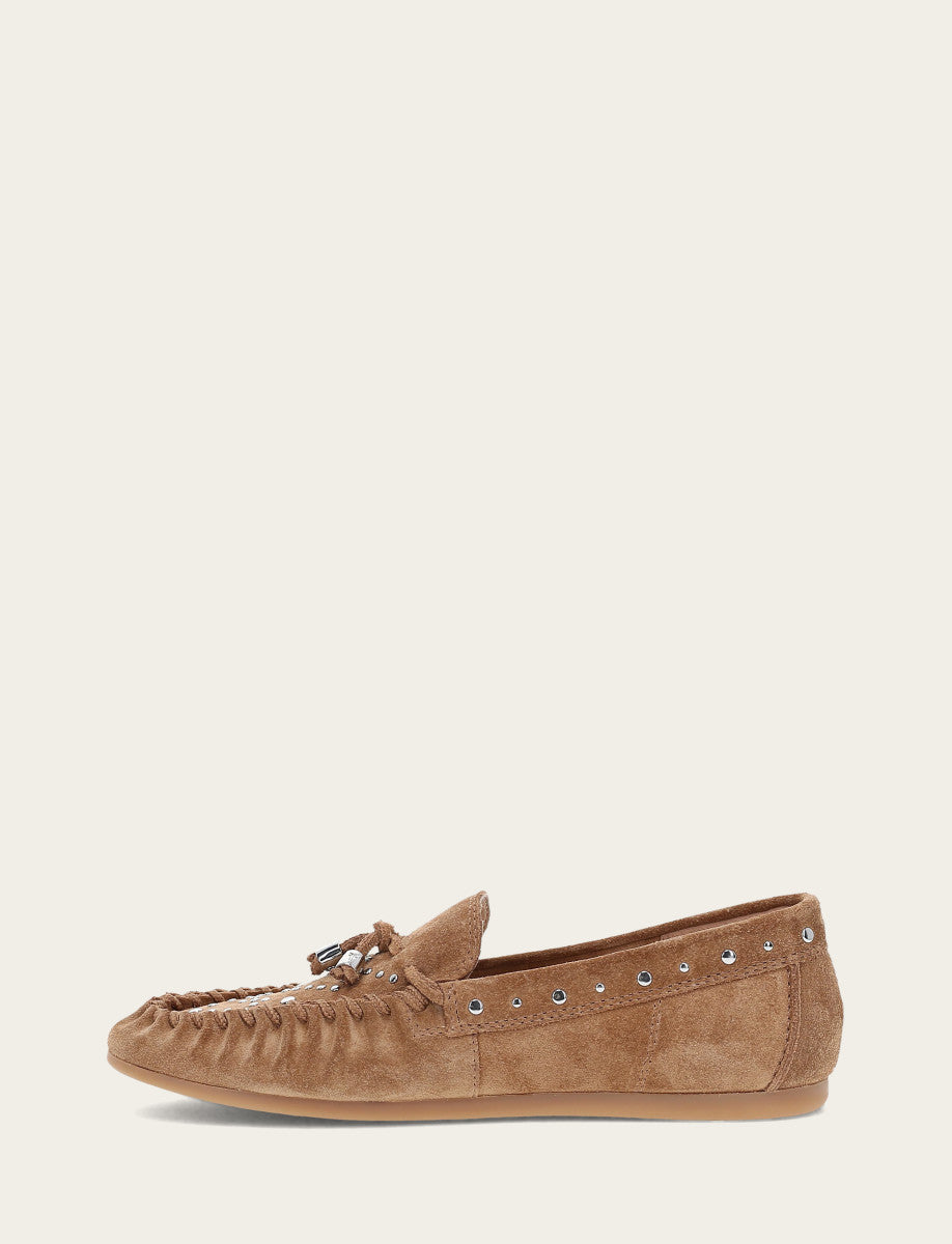 Almond Flats & Mules Frye Women's Almond Naya Stud Moc Loafers