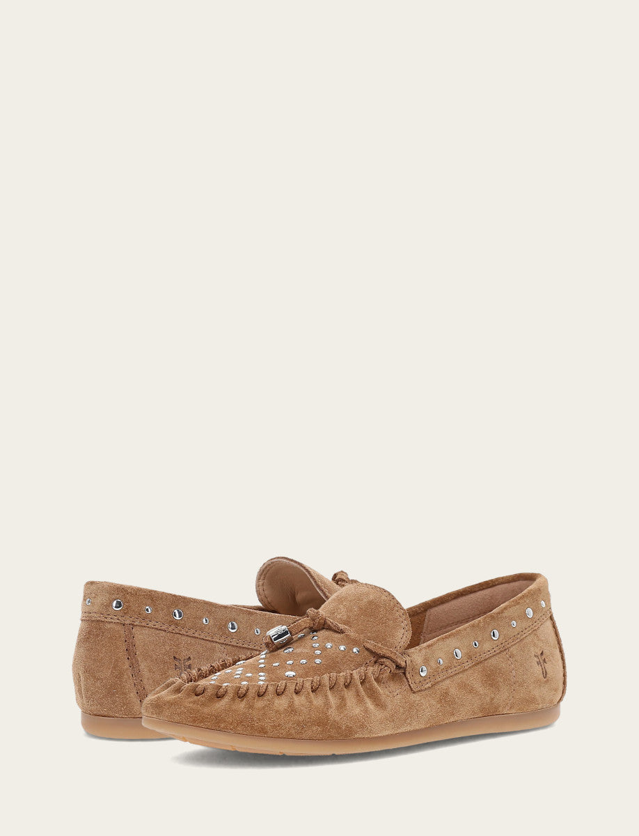 Almond Flats & Mules Frye Women's Almond Naya Stud Moc Loafers
