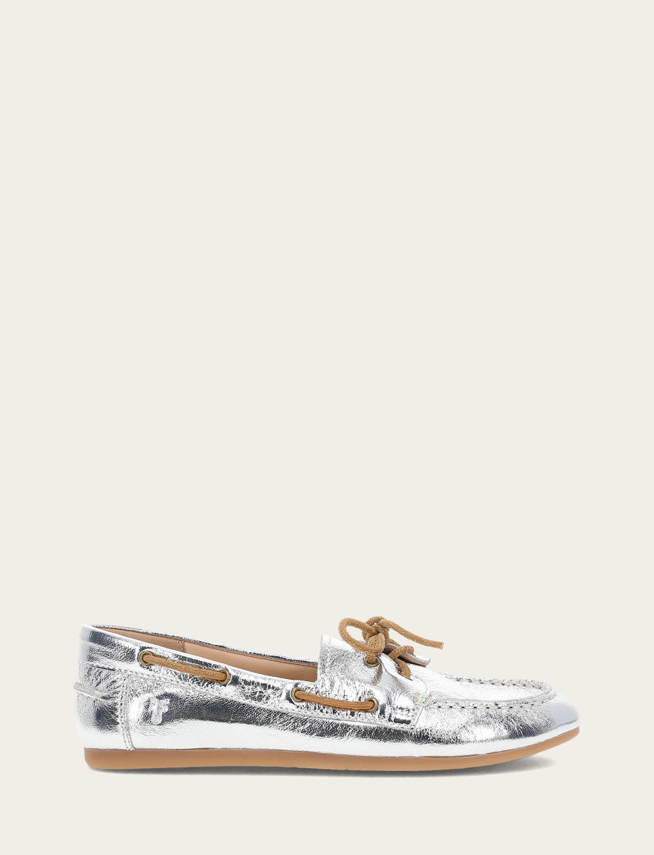 Silver Flats & Mules Frye Women's Silver Naya Boat Shoes
