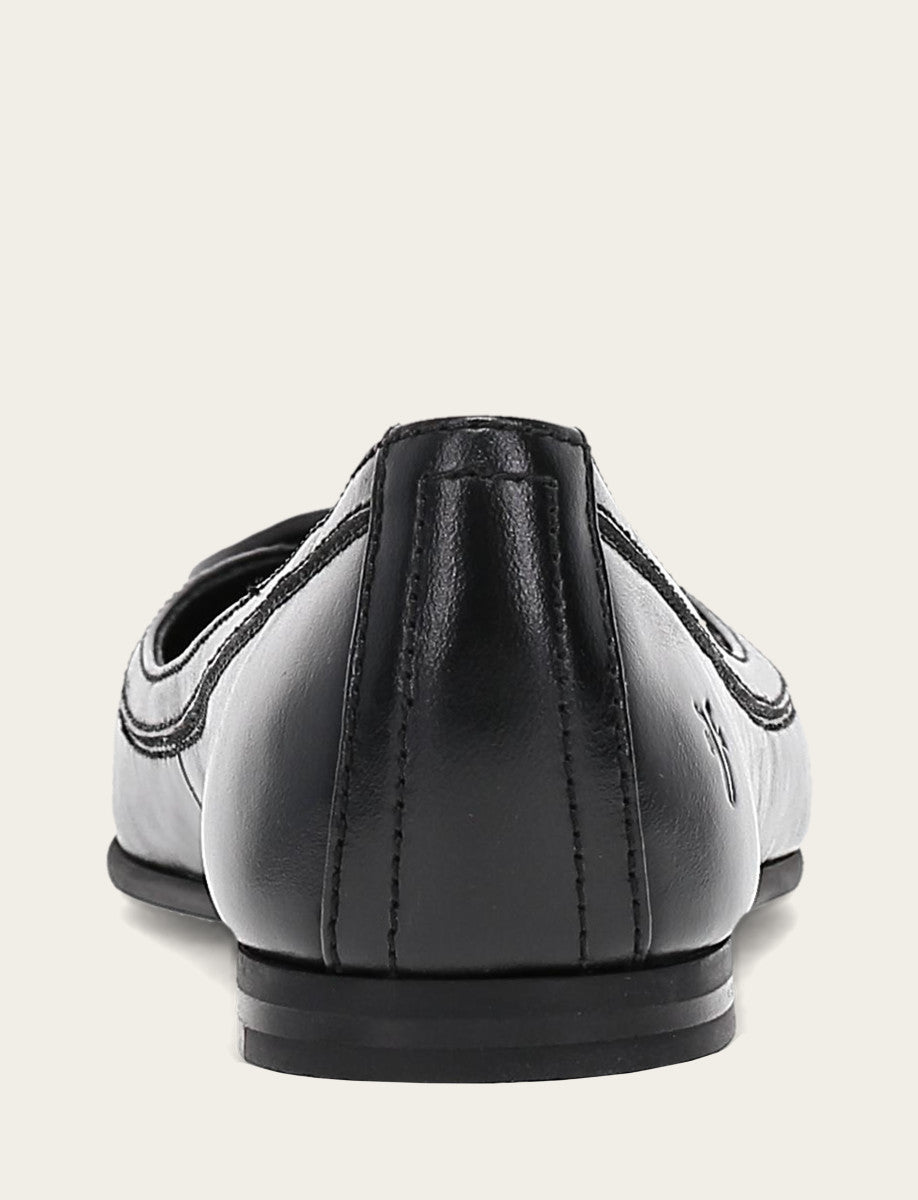 Black Flats & Mules Frye Women's Black Carson Logo Ballet Flats