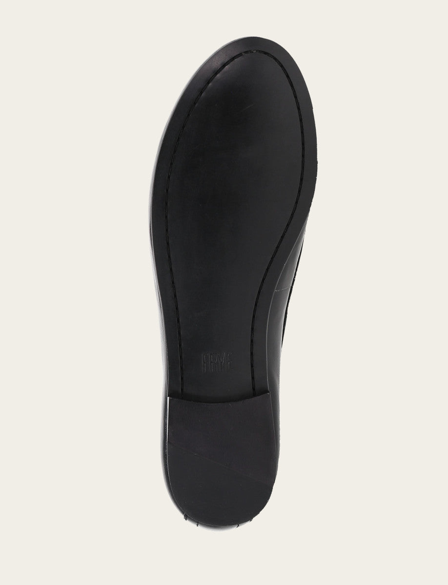 Black Flats & Mules Frye Women's Black Carson Logo Ballet Flats