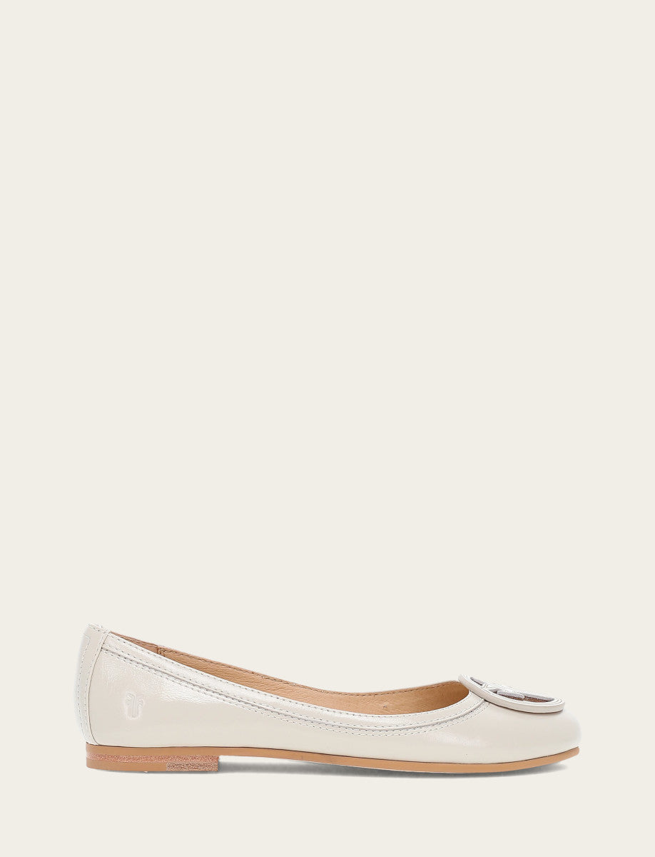 Ivory Flats & Mules Frye Women's Ivory Carson Logo Ballet Flats