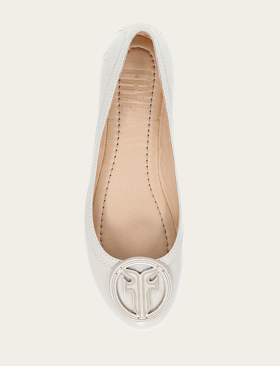 Ivory Flats & Mules Frye Women's Ivory Carson Logo Ballet Flats