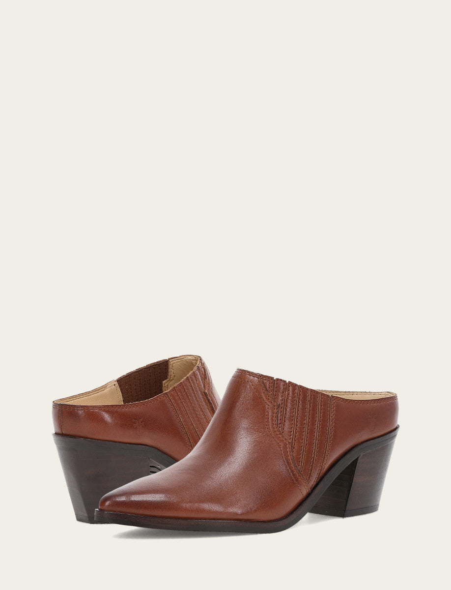 Cinnamon Flats & Mules Frye Women's Cinnamon Sara Western Mules