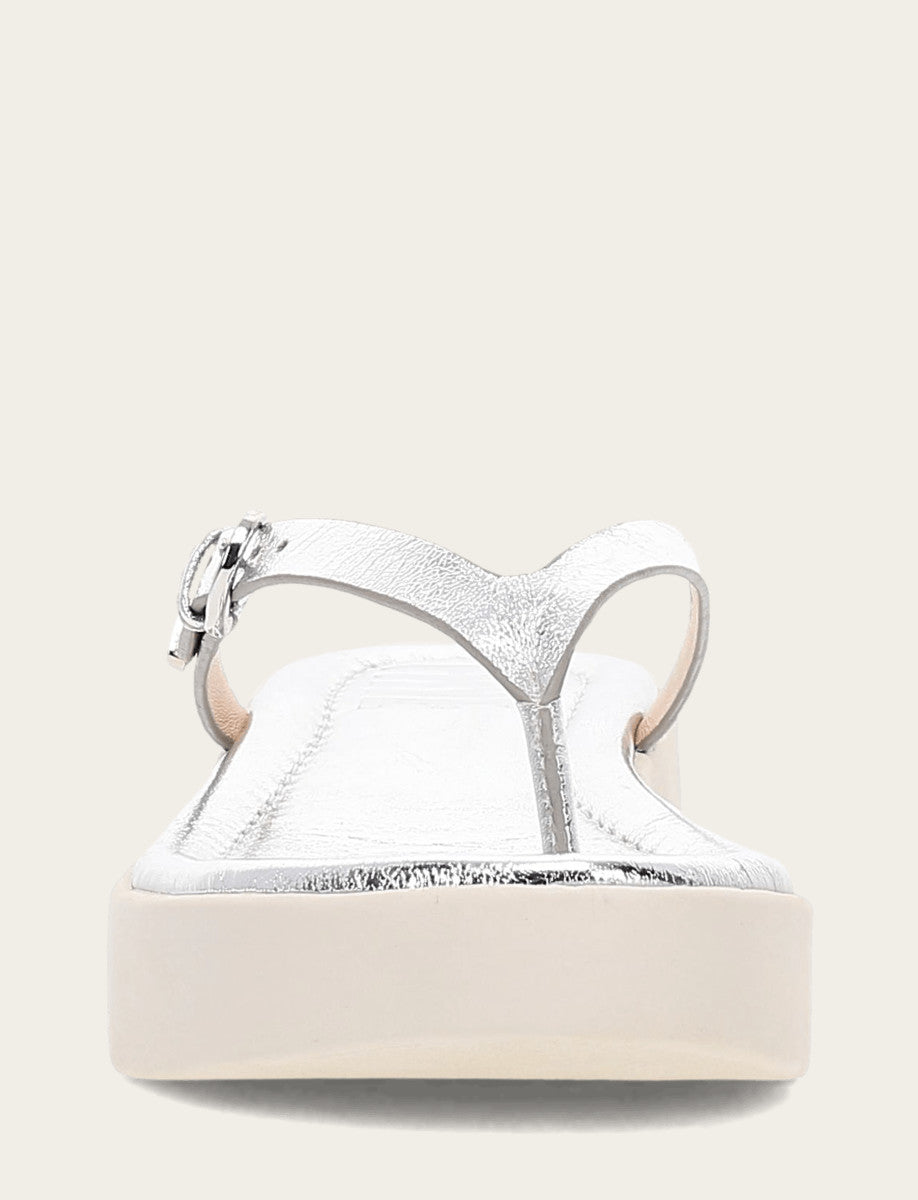 Silver Sandals Frye Women's Silver Maya Buckle Thong Sandals